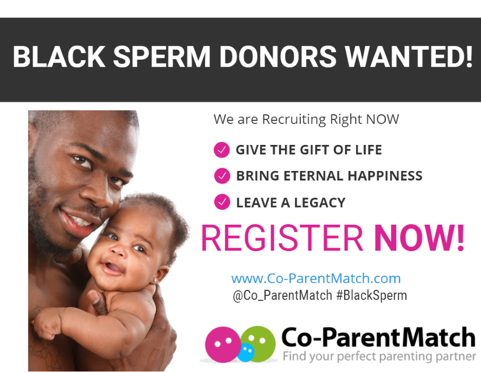 black sperm donors recruitment poster